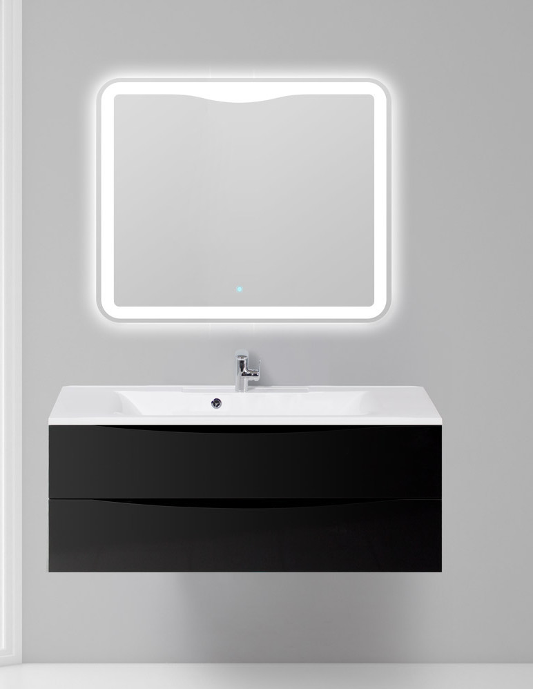 Тумба под раковину подвесная черная 120см Belbagno MARINO-1200-2C-SO-NL-P