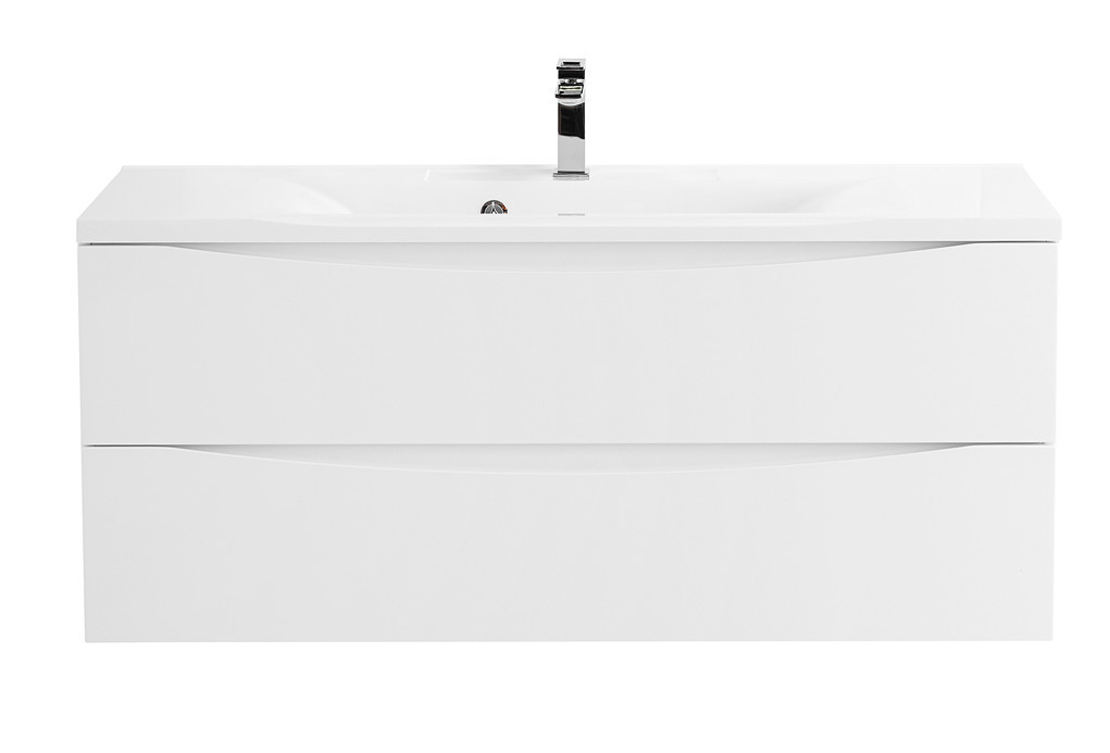 Тумба под раковину подвесная белая матовая 120см Belbagno MARINO-1200-2C-SO-BO-P