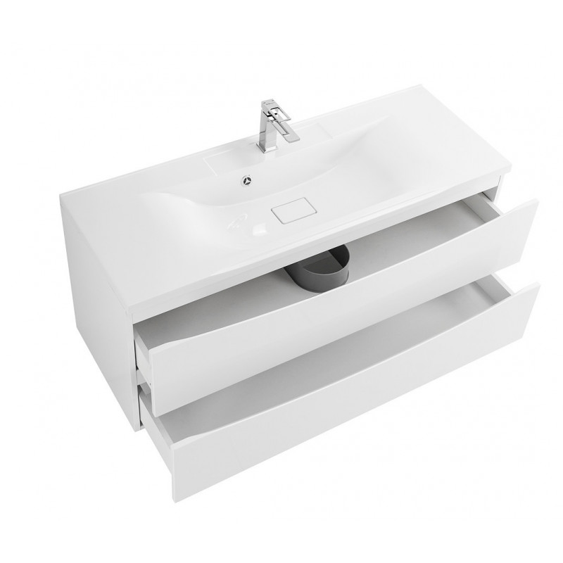Тумба под раковину подвесная белая матовая 120см Belbagno MARINO-1200-2C-SO-BO-P