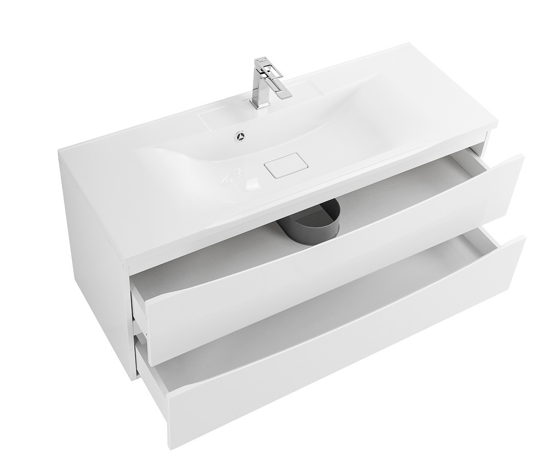 Тумба под раковину подвесная белая матовая 120см Belbagno MARINO-1200-2C-SO-BO-P