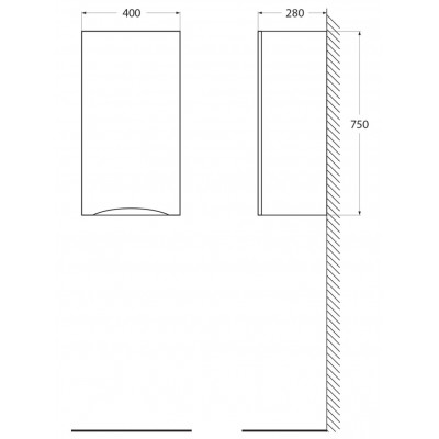 Шкафчик подвесной белый 75см Belbagno FLY-MARINO-750-1A-SC-BL-P-R