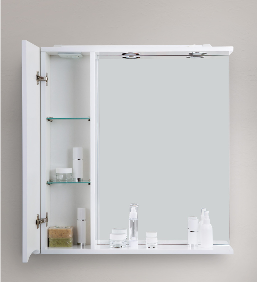 Зеркальный шкаф подвесной 60х75см Belbagno MARINO-SPC-600/750-1A-BL-P-L