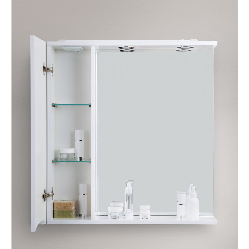 Зеркальный шкаф подвесной 70х75см Belbagno MARINO-SPC-700/750-1A-BL-P-L