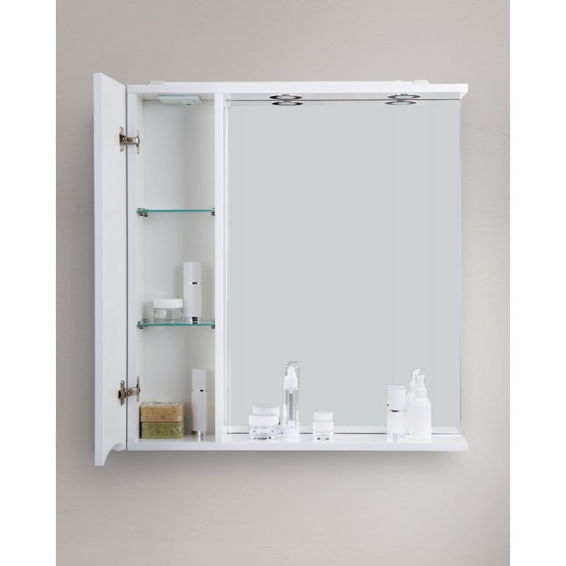 Зеркальный шкаф подвесной 90х75см Belbagno MARINO-SPC-900/750-1A-BL-P-L