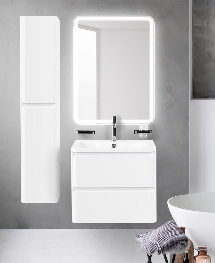 Тумба под раковину подвесная белая 60см Belbagno ALBANO-600-2C-SO-BL