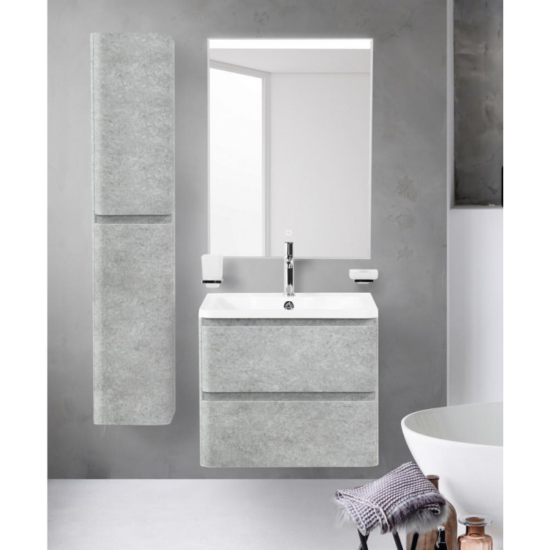 Тумба под раковину подвесная серый цемент 60см Belbagno ALBANO-600-2C-SO-CVG