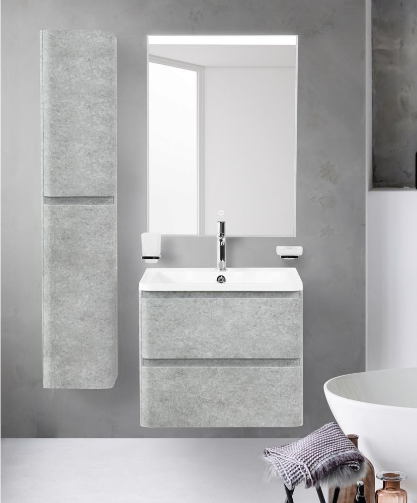 Тумба под раковину подвесная серый цемент 60см Belbagno ALBANO-600-2C-SO-CVG