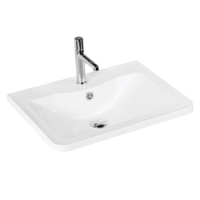 Раковина из литьевого мрамора встраиваемая белая 70x45см Belbagno BB700/455-LV-MR-ALR