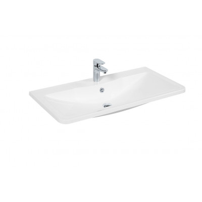 Раковина из литьевого мрамора встраиваемая белая 80x45см Belbagno BB800/455-LV-MR-ALR