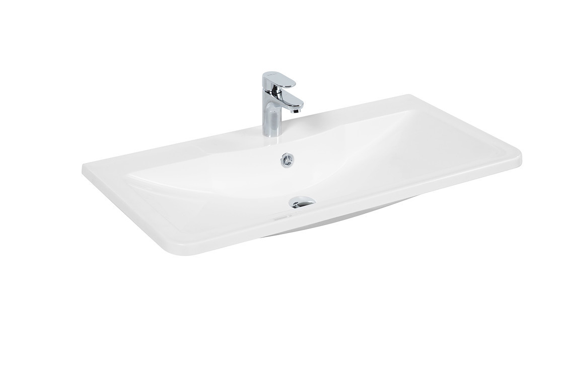 Раковина из литьевого мрамора встраиваемая белая 80x45см Belbagno BB800/455-LV-MR-ALR