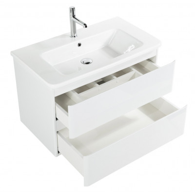 Тумба под раковину подвесная белая 80см Belbagno ALBANO-800-2C-SO-BL