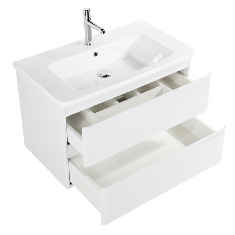 Тумба под раковину подвесная белая 80см Belbagno ALBANO-800-2C-SO-BL
