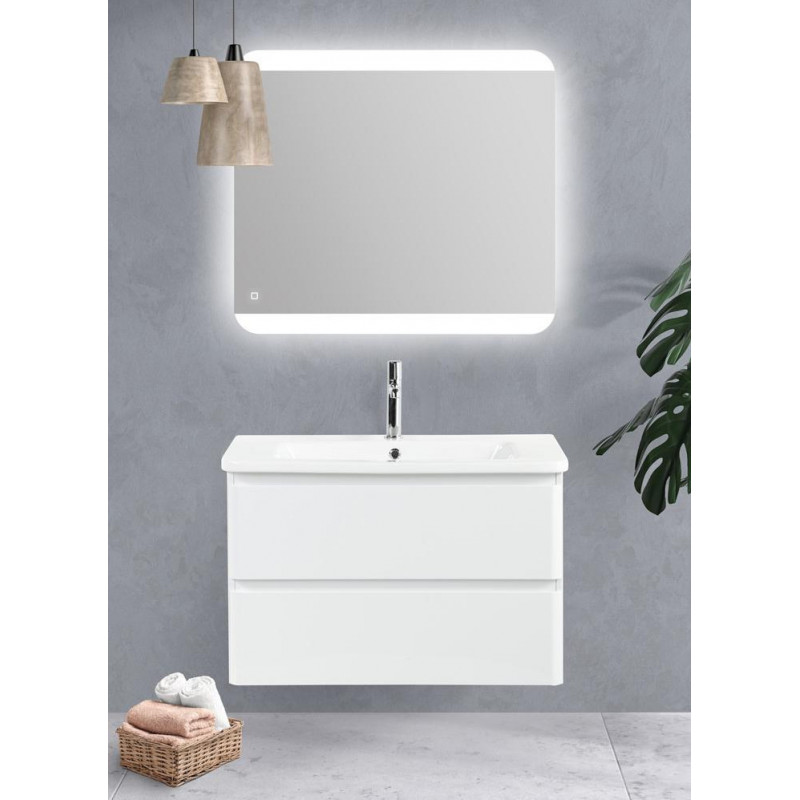 Тумба под раковину подвесная белая 80см Belbagno ALBANO-800-2C-SO-BL