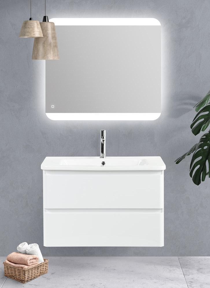 Тумба под раковину подвесная белая 80см Belbagno ALBANO-800-2C-SO-BL