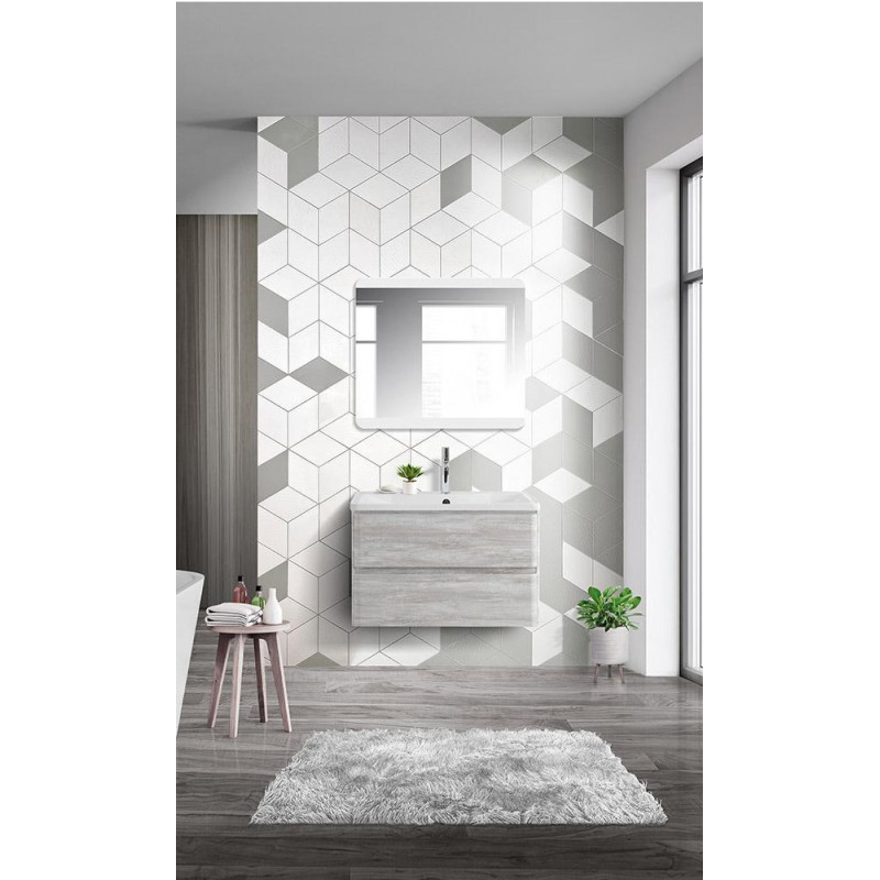 Тумба под раковину подвесная белое дерево 80см Belbagno ALBANO-800-2C-SO-RVB