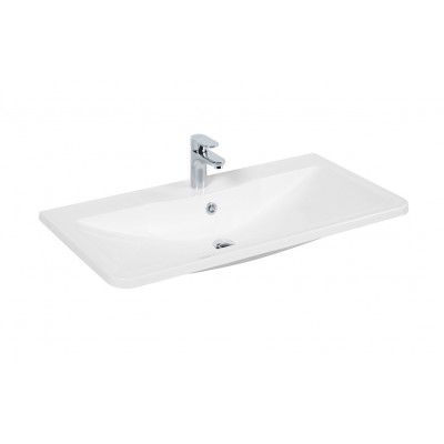Раковина из литьевого мрамора встраиваемая белая 90x45см Belbagno BB900/455-LV-MR-ALR