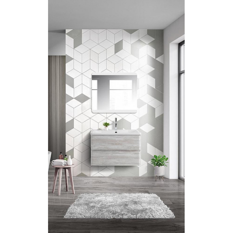 Тумба под раковину подвесная белое дерево 90см Belbagno ALBANO-900-2C-SO-RVB