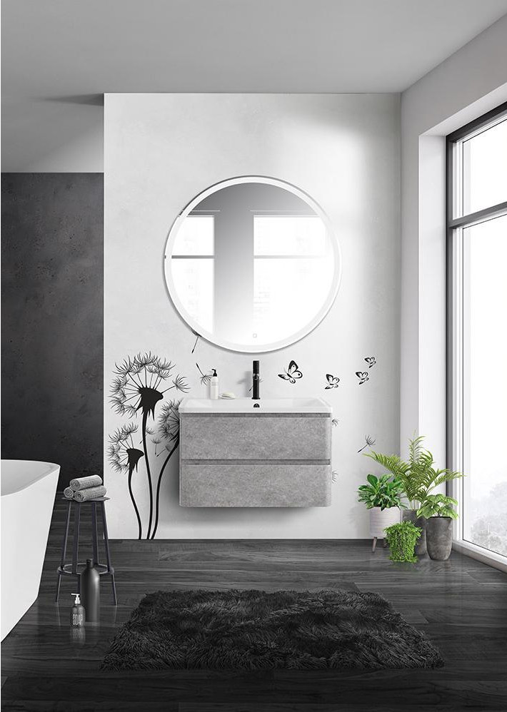 Тумба под раковину подвесная серый цемент 90см Belbagno ALBANO-900-2C-SO-CVG