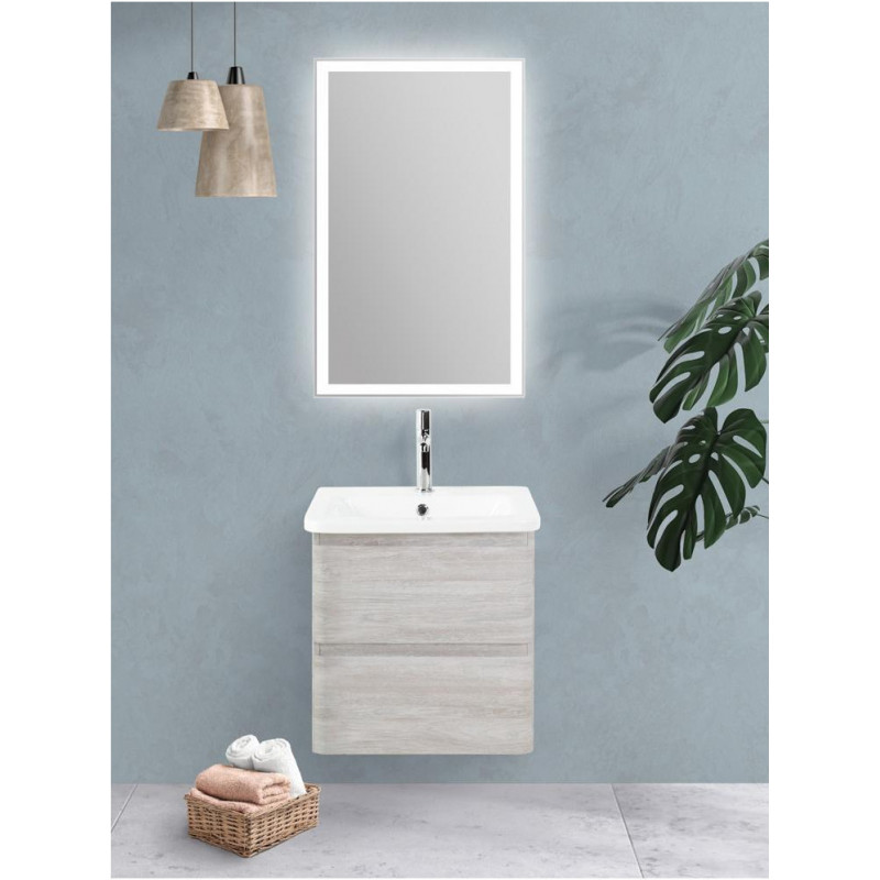Тумба под раковину подвесная белое дерево 50см Belbagno ALBANO-CER-500-2C-SO-RVB