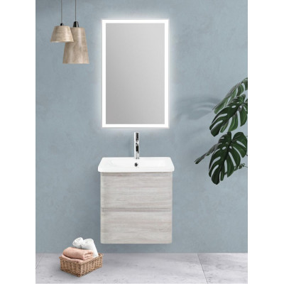 Тумба под раковину подвесная белое дерево 60см Belbagno ALBANO-CER-600-2C-SO-RVB