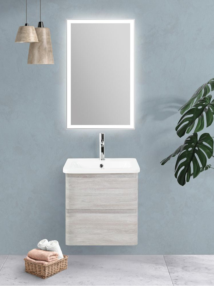 Тумба под раковину подвесная белое дерево 60см Belbagno ALBANO-CER-600-2C-SO-RVB
