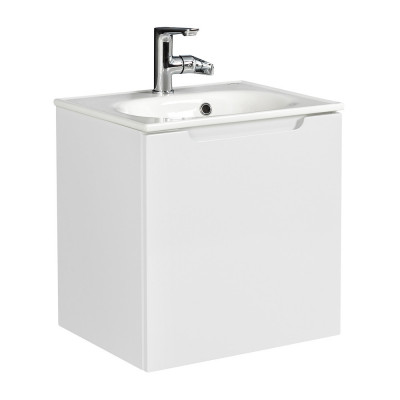 Тумба под раковину подвесная белая левая 50см Belbagno ETNA-500-1A-SO-BL-P-L
