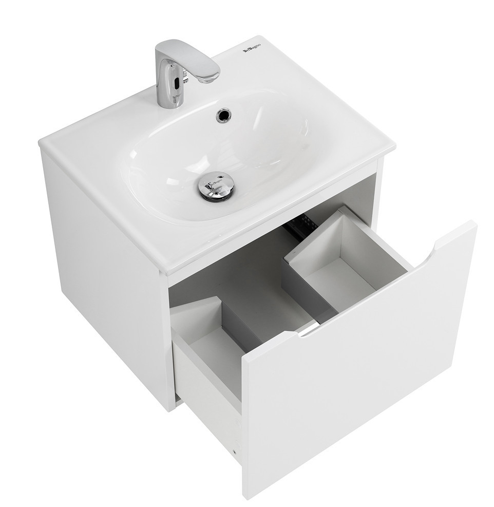 Тумба под раковину подвесная белая 50см Belbagno ETNA-500-1C-SO-BL-P