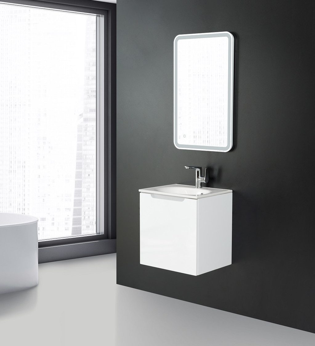 Тумба под раковину подвесная белая 50см Belbagno ETNA-500-1C-SO-BL-P