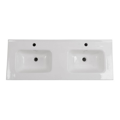 Раковина двойная керамическая встраиваемая белая 121x46см Belbagno BB1200-2-ETL