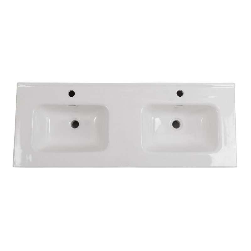Раковина двойная керамическая встраиваемая белая 121x46см Belbagno BB1200-2-ETL