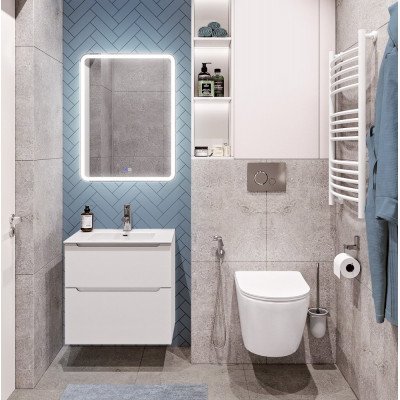Тумба под раковину подвесная белая 60см Belbagno ETNA-H60-600-2C-SO-BL-P