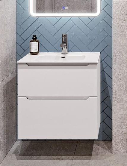 Тумба под раковину подвесная белая 70см Belbagno ETNA-H60-700-2C-SO-BL-P