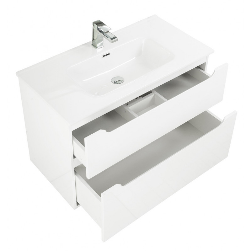 Тумба под раковину подвесная белая 80см Belbagno ETNA-H60-800-2C-SO-BL-P