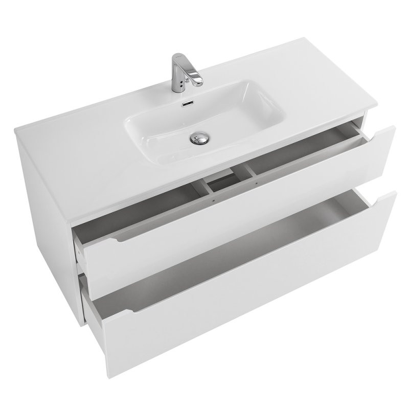 Тумба под раковину подвесная белая 120см Belbagno ETNA-H60-1200-2C-SO-BL-P