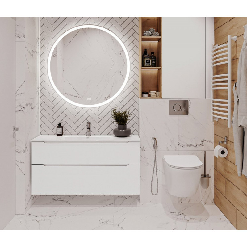 Тумба под раковину подвесная белая 120см Belbagno ETNA-H60-1200-2C-SO-BL-P