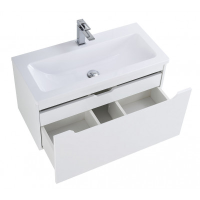 Тумба под раковину подвесная белая 80см Belbagno ETNA-M-800/380-1C-SO-BL