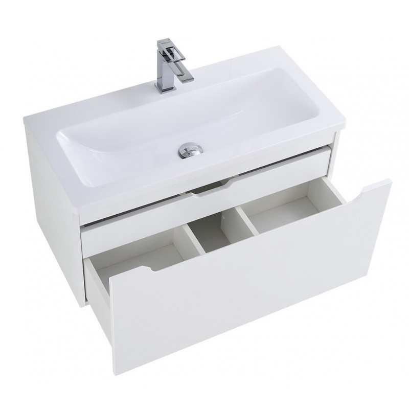 Тумба под раковину подвесная белая 80см Belbagno ETNA-M-800/380-1C-SO-BL