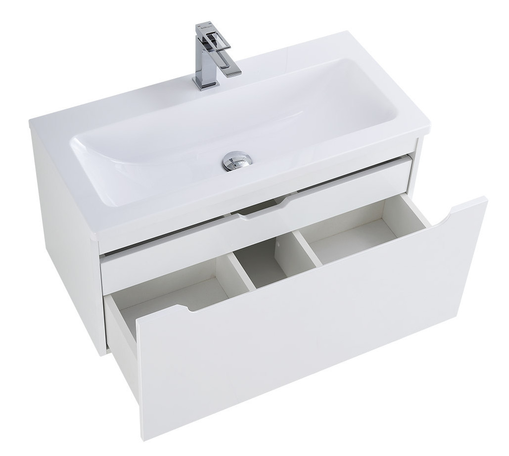 Тумба под раковину подвесная белая 80см Belbagno ETNA-M-800/380-1C-SO-BL