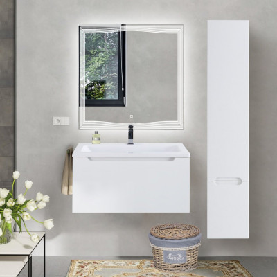 Тумба под раковину подвесная белая 80см Belbagno ETNA-M-800/380-1C-SO-BL