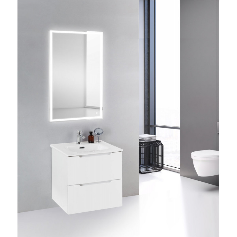 Тумба под раковину подвесная белая 50см Belbagno ETNA39-500/390-2C-SO-BL-P