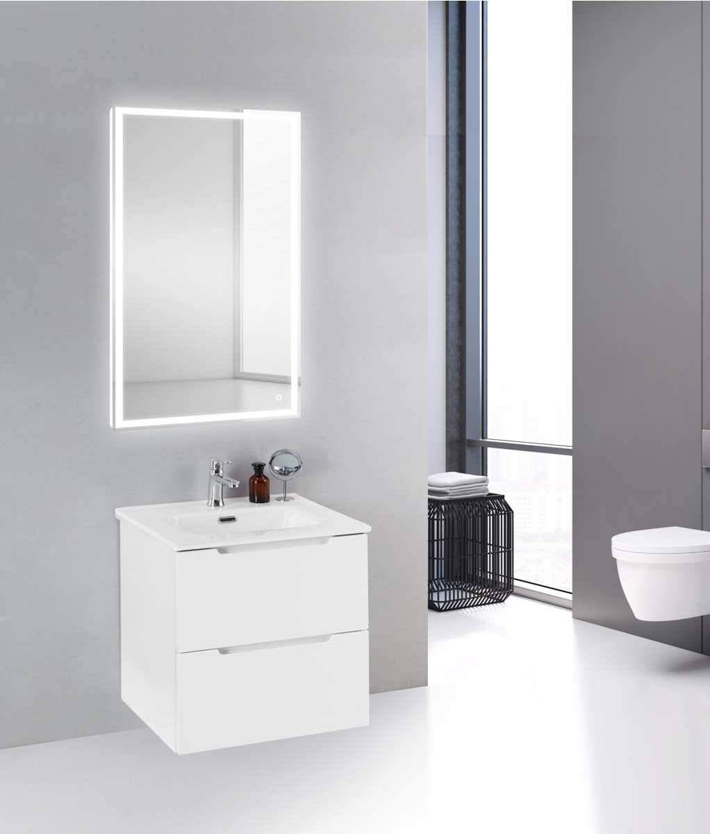 Тумба под раковину подвесная белая 50см Belbagno ETNA39-500/390-2C-SO-BL-P