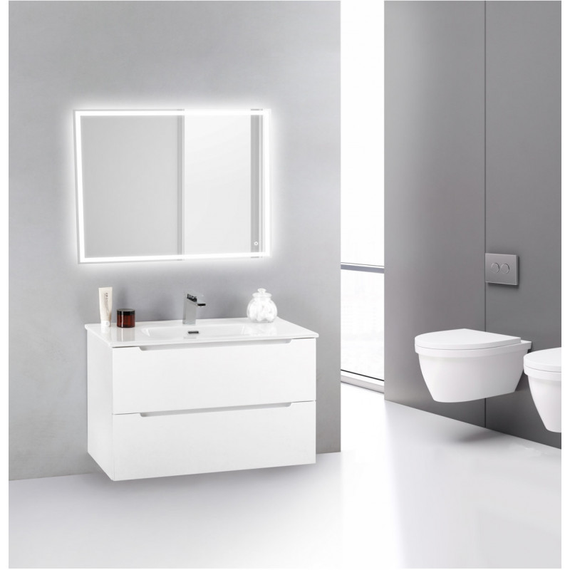 Тумба под раковину подвесная белая 80см Belbagno ETNA39-800/390-2C-SO-BL-P