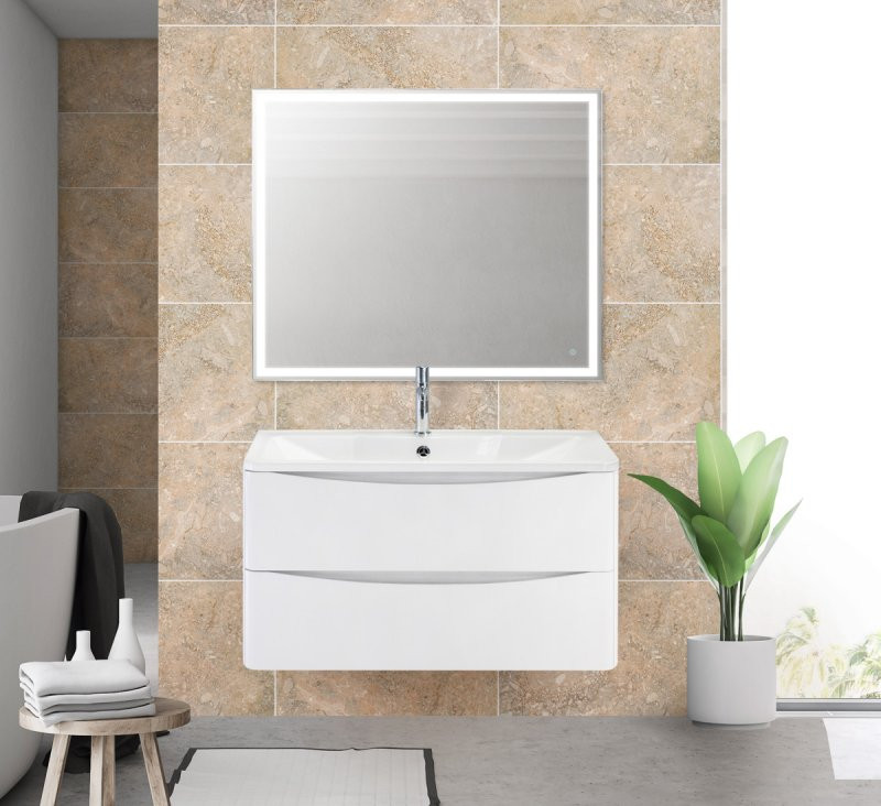 Тумба под раковину подвесная белая 80см Belbagno ACQUA-800-2C-SO-BL