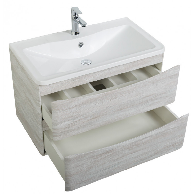 Тумба под раковину подвесная белое дерево 80см Belbagno ACQUA-800-2C-SO-RVB