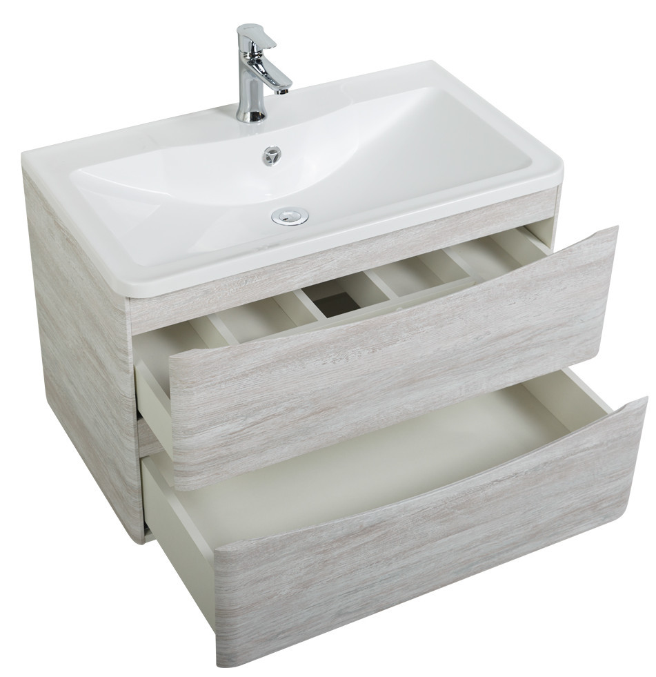 Тумба под раковину подвесная белое дерево 80см Belbagno ACQUA-800-2C-SO-RVB