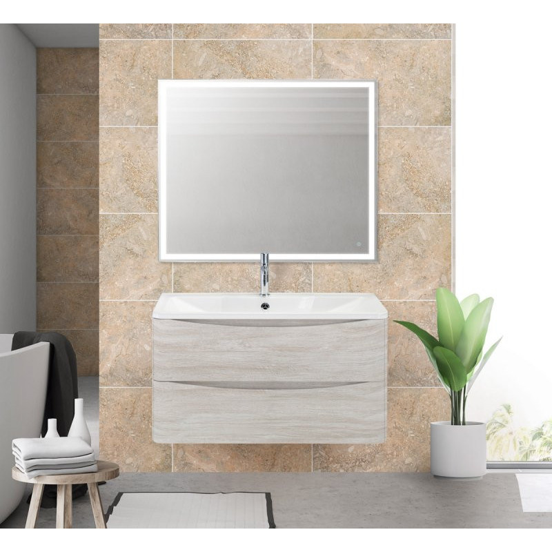 Тумба под раковину подвесная белое дерево 80см Belbagno ACQUA-800-2C-SO-RVB