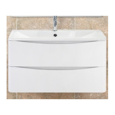 Тумба под раковину подвесная белая 90см Belbagno ACQUA-900-2C-SO-BL