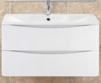 Тумба под раковину подвесная белая 90см Belbagno ACQUA-900-2C-SO-BL