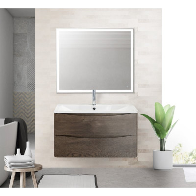 Тумба под раковину подвесная темное дерево 90см Belbagno ACQUA-900-2C-SO-RNG