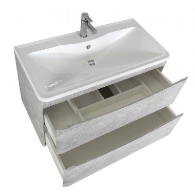 Тумба под раковину подвесная серый цемент 90см Belbagno ACQUA-900-2C-SO-CVG